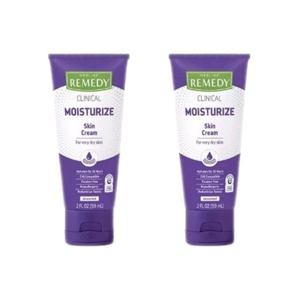 Medline Remedy Moisturize Skin Cream Hypoallergenic Vanilla Scent 2oz, 2 Pack